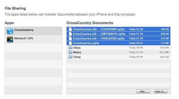 saving database file